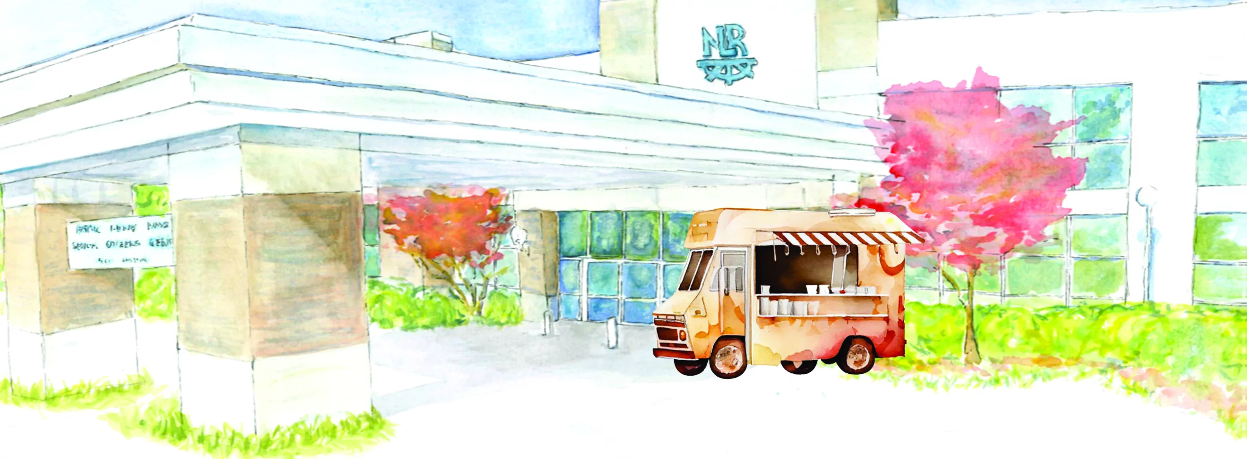 image of hays center with food truck