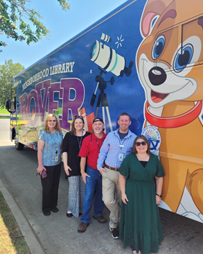 photo of mobile library and staff