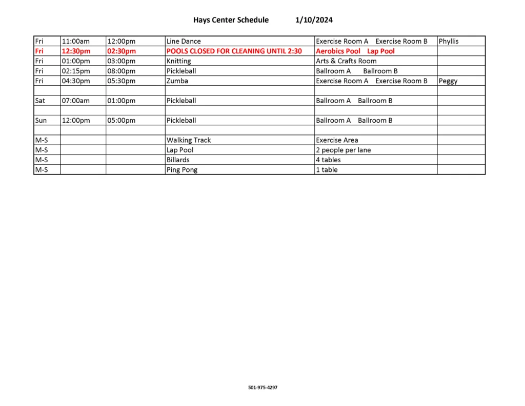 image of schedule