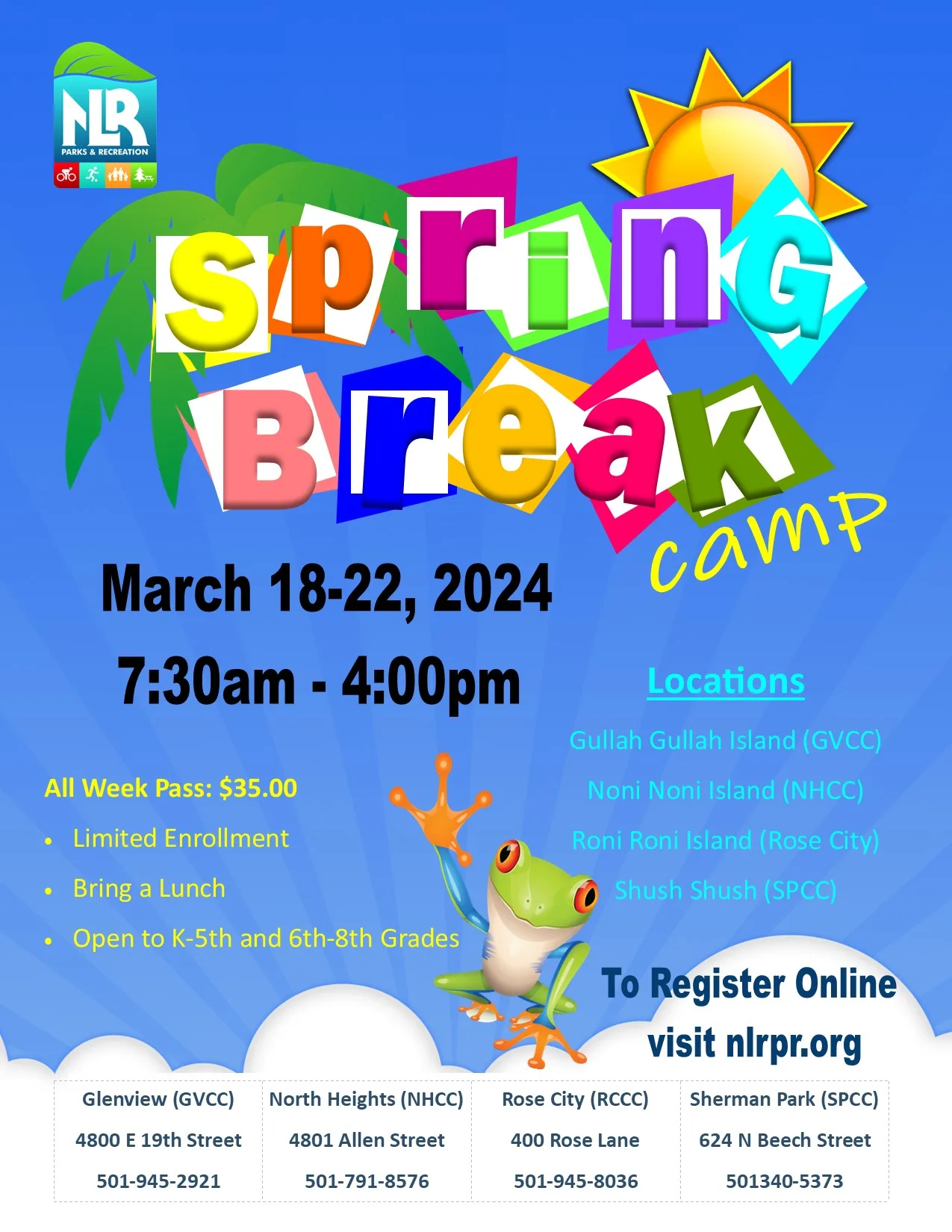 Spring Break Camps at the Community Centers