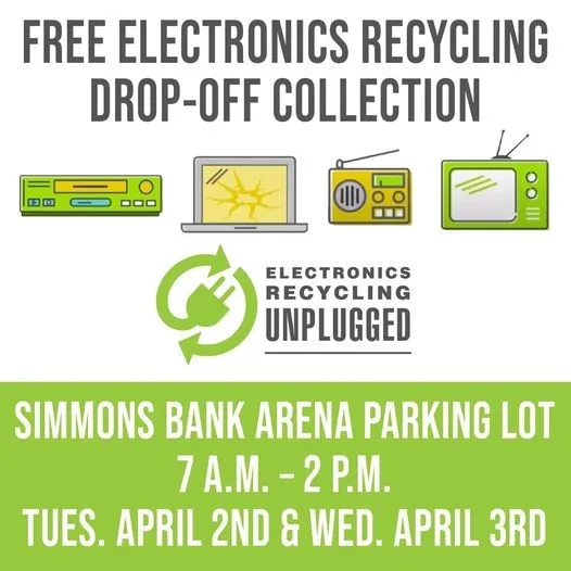 recycling event flyer for April 2-3, 2024
