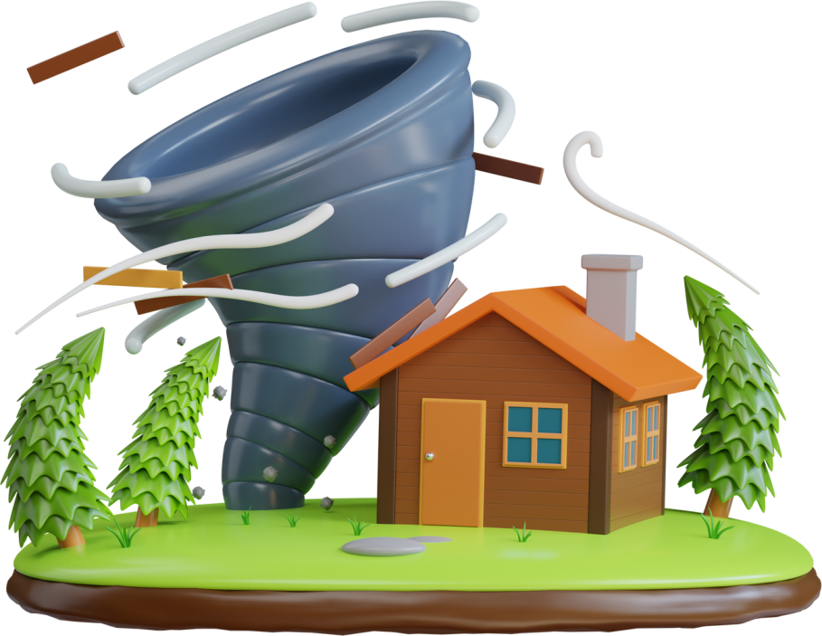 clipart of tornado and house