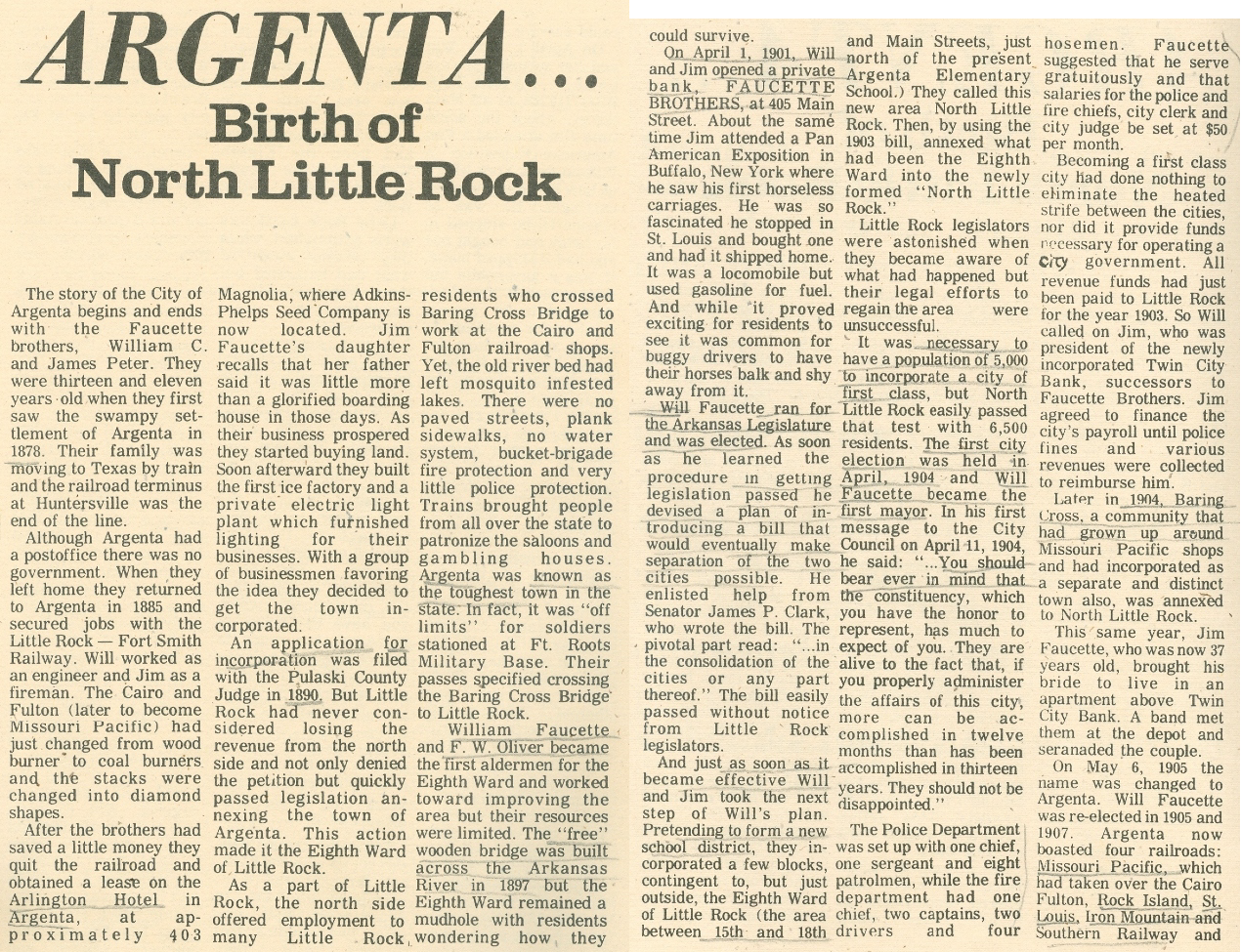 Birth of North Little Rock