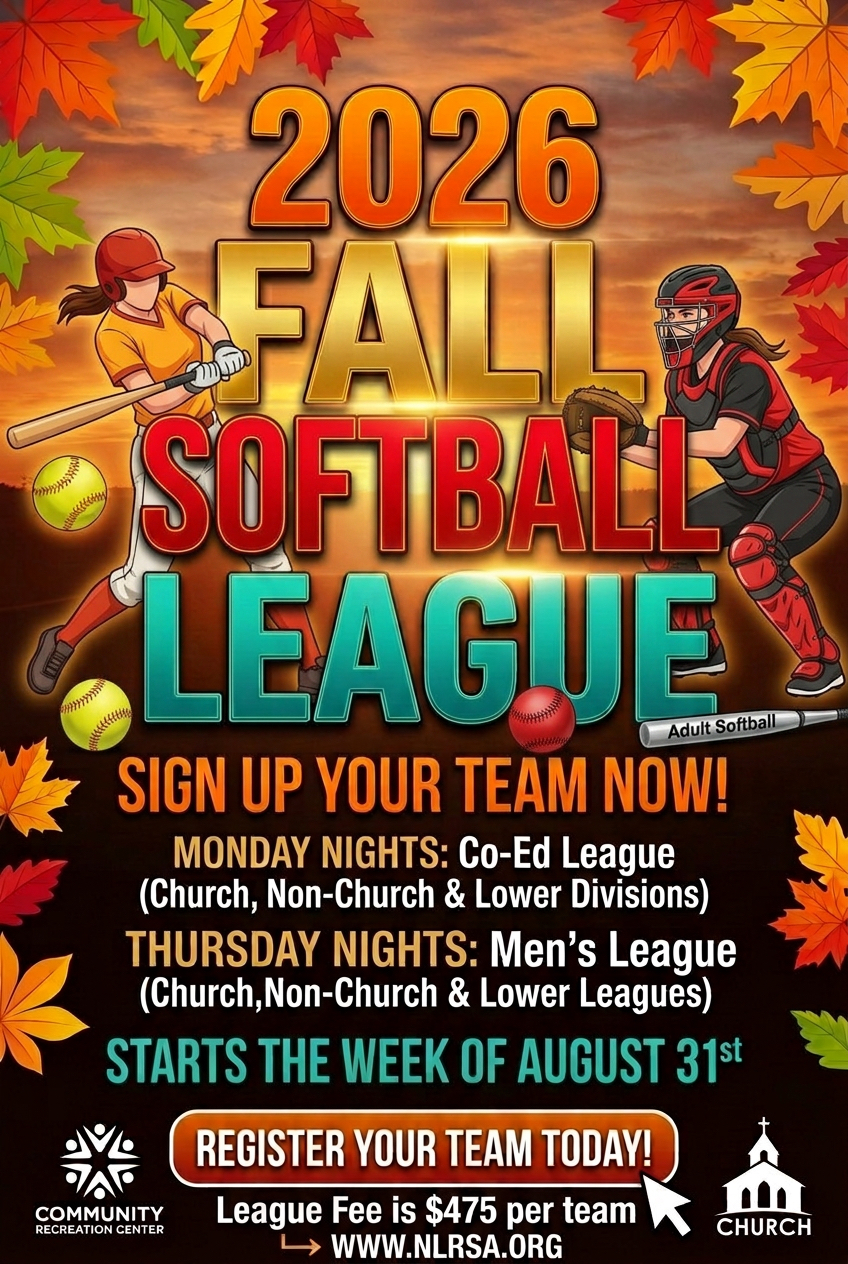 2026 Fall Adult Softball League Registration Now Open!