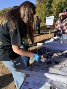 students cleaning creek